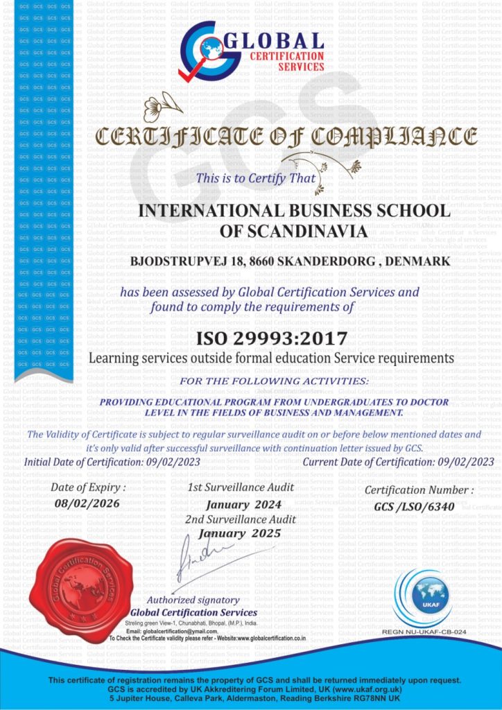 ISO 29993:2017 Certificate